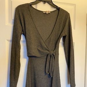 grey wrap dress